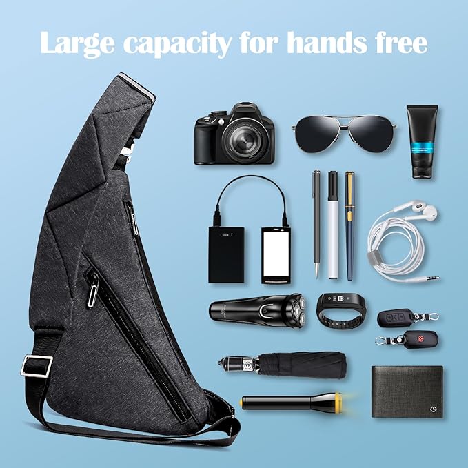 Crossbody Bag Anti-Theft Lightweight Casual Shoulder Backpack Sling Chest Bag Belt Rucksack for Travel Bicycle Sport