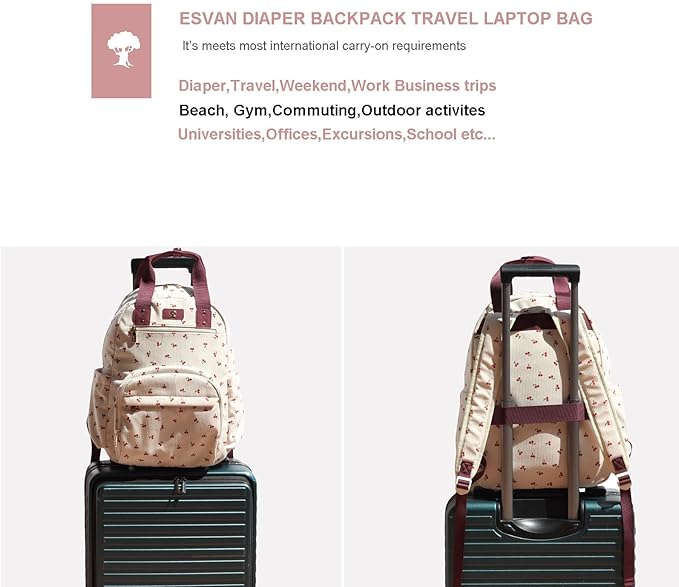 Diaper Bag Backpack, Large Capacity Multifunction Baby Essentials Fashion Travel Pack Linen Canvas office Laptop Bag (Corduroy Hawthorn)