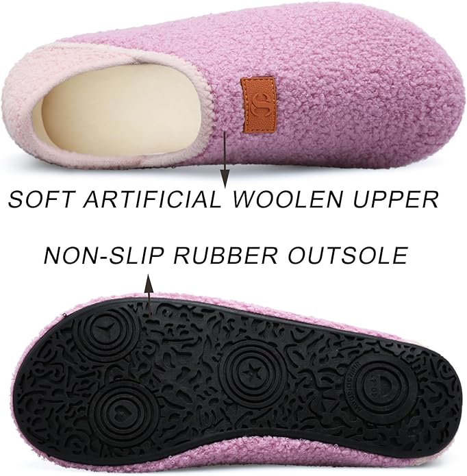 Scurtain Unisex Adults Rubber Sole Slippers