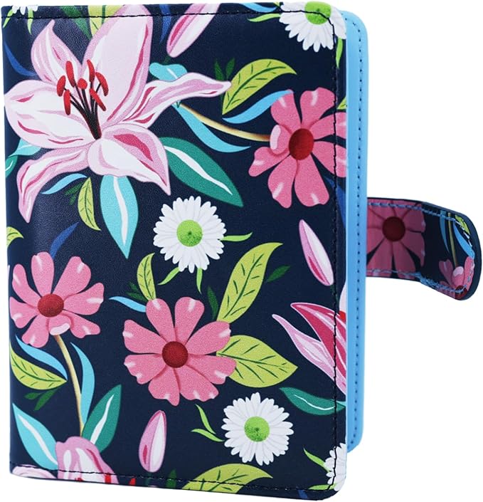 Passport Holder For Travel, RFID Blocking Passport Wallet, Passport Cover Secure & Front Pocket Money Holder For Men & Women, Travel Wallet, Lily With Daisy, Advanced Version