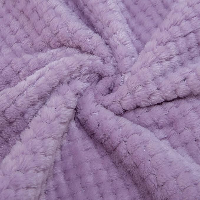 Fuzzy Blanket or Fluffy Blanket for Baby, Soft Warm Cozy Coral Fleece Toddler, Infant or Newborn Receiving Blanket for Crib, Stroller, Travel, Decorative (28Wx40L, XS-Lavender)