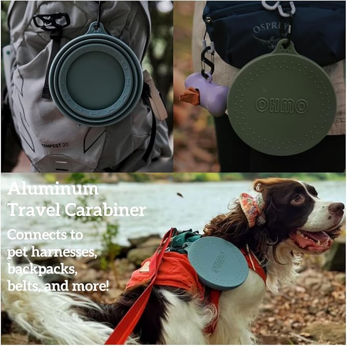 OHMO Spill Proof Collapsible Dog Water Bowl 24oz for Cars, No Splash Portable Bowls for Dog Travel, Dishwasher Safe, Pet Essentials for Road Trips, Cat Travel Accessories