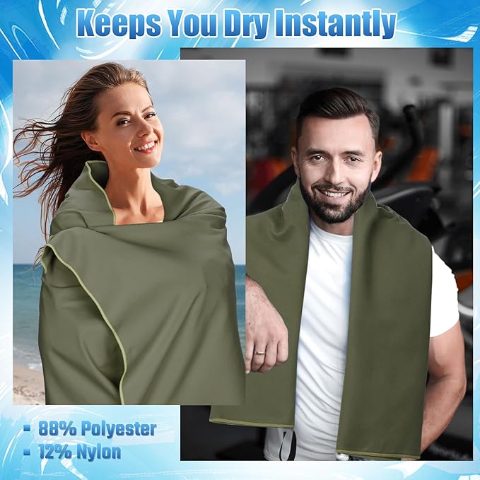 4 Pcs Quick Dry Camping Towel Absorbent Microfiber Travel Towel 47.24'' X 23.62'' Travel Wash Cloth Set for Backpacking Camping Beach Gym Sports Yoga Swimming Pool
