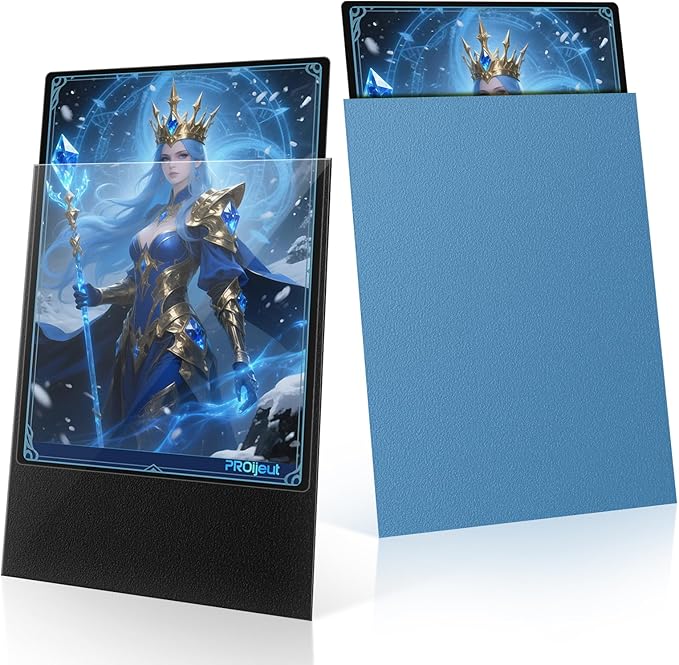 200 Pack Card Sleeves, Matte Dual Trading Card Sleeves with Opaque Back & Smooth Shuffle, Tear Resistant Card Protectors for MTG, TCG (Lagoon Blue)