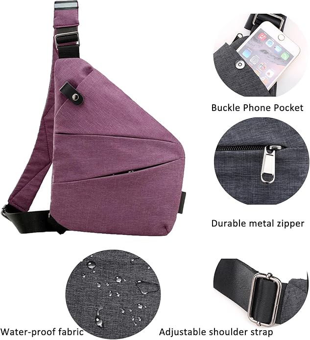ZUEVI Anti Theft Travel Sling Bag for Women/Men - Fashion Crossbody Purse for Casual Traveling