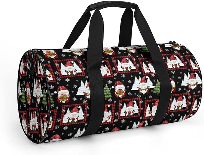 Basketball Football Weekender Bag Red Gnomes Snow Christmas Carry on Beach Yoga Overnight Luggage Bag Sports Gym Bags for Men Women