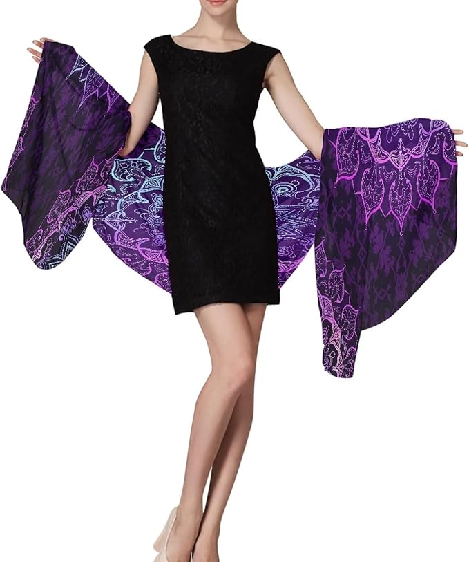 Lightweight Beach Towel Quick Drying, Absorbent Travel Towel for Swimmers, Sand Free Camping Towel, Soft Comfortable Beach Towels for Vacation, Pool, Swim L, Purple Boho Flower Print