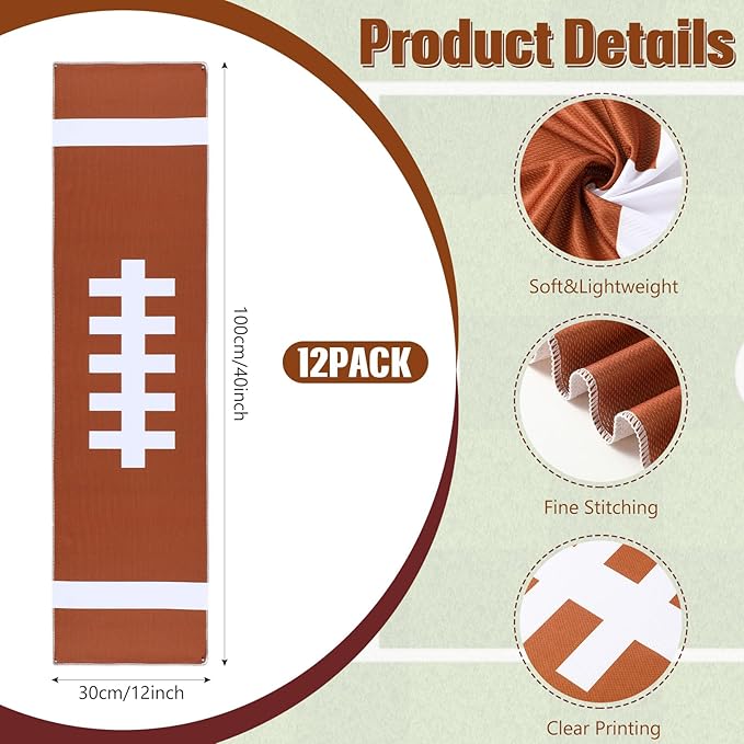 24 Pcs Sport Party Favors Include 12 Pcs 20 oz Plastic Soccer Football Basketball Water Bottles Bulk 12 Pcs 40"x12" Softball Baseball Cooling Towels for Soccer Sport Team Gift