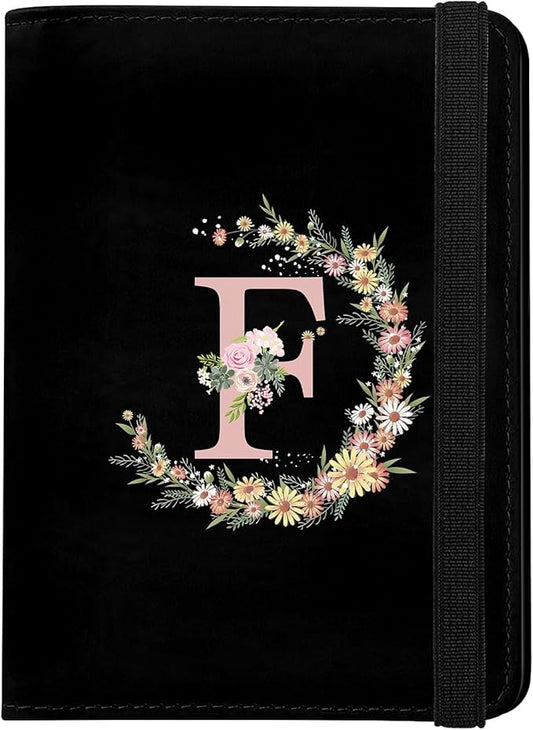 Cute Passport Holder and Holder Combo Passport Cover with RFID Blocking Women Men Compatible Wallet Credit Card Protector (Black-F)