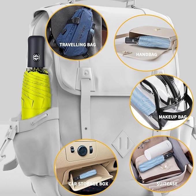 MRTLLOA 42/49 Inch Compact Travel Essentials Umbrella for Rain, Lightweight, Portable, Automatic, Strong, Waterproof Folding Umbrellas for Women, Men and Teenagers