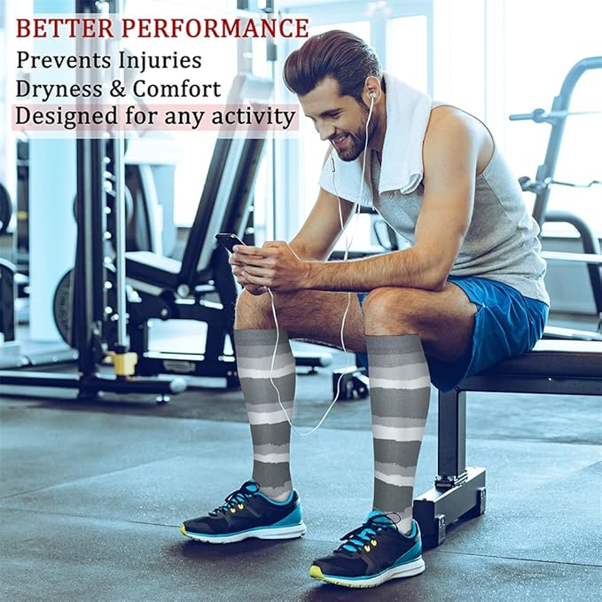 CHARMKING 6 Pairs-Compression Socks for Women & Men Circulation Best Support for Nurses, Running, Athletic,Flight Travel
