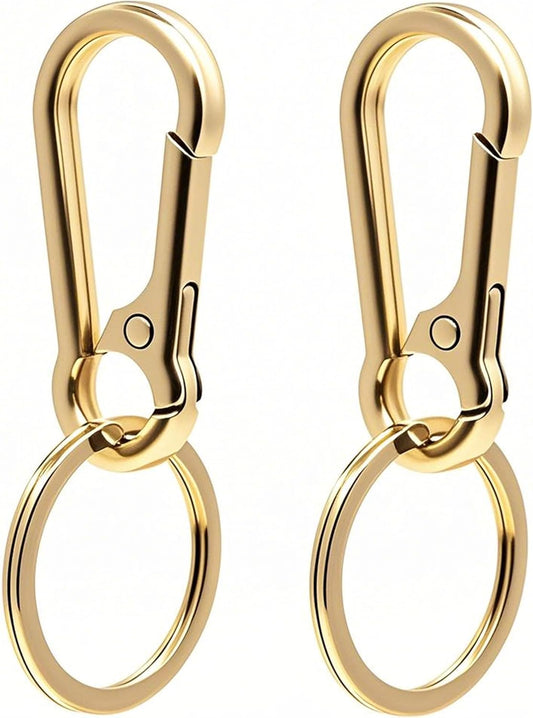 Keychain Keyring Set for Men Women Classic Metal Home Car Key Holder Organizer Portable Carabiner Clip Accessories 2PCS