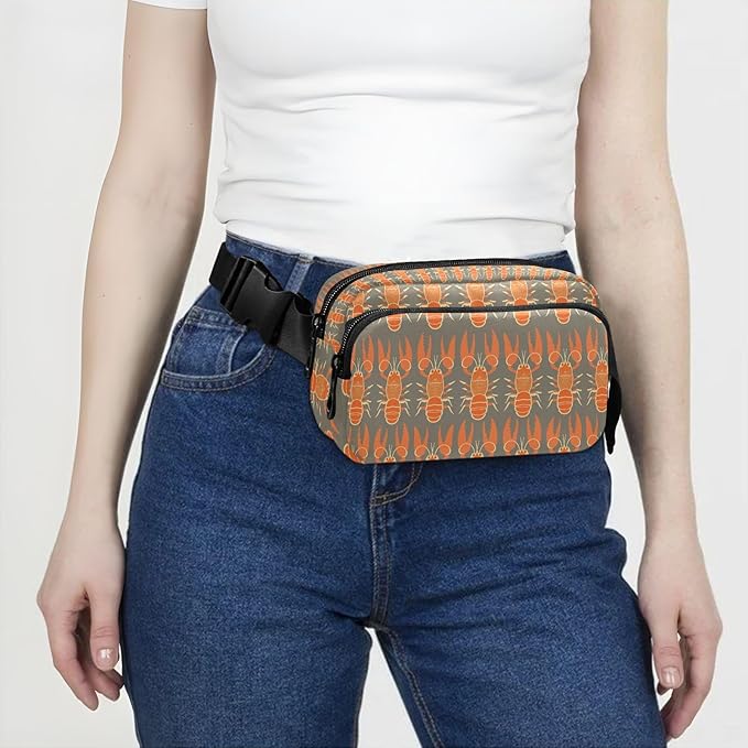 Kawaii Lobster Fanny Pack for Women Men Water Resistant Fashion Waist Packs with Adjustable Strap Belt Bag for Travel Workout Jogging Hiking 21220243