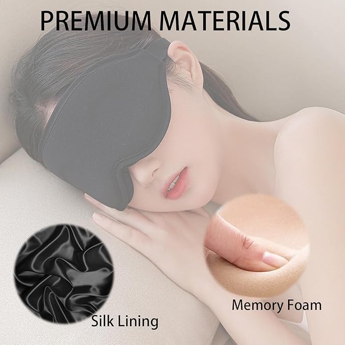 Sleep Eye Mask for Men Women Sleeping Masks, Light Blocking 3D Deep Contoured Eye Shade Cover for Travel Yoga Nap