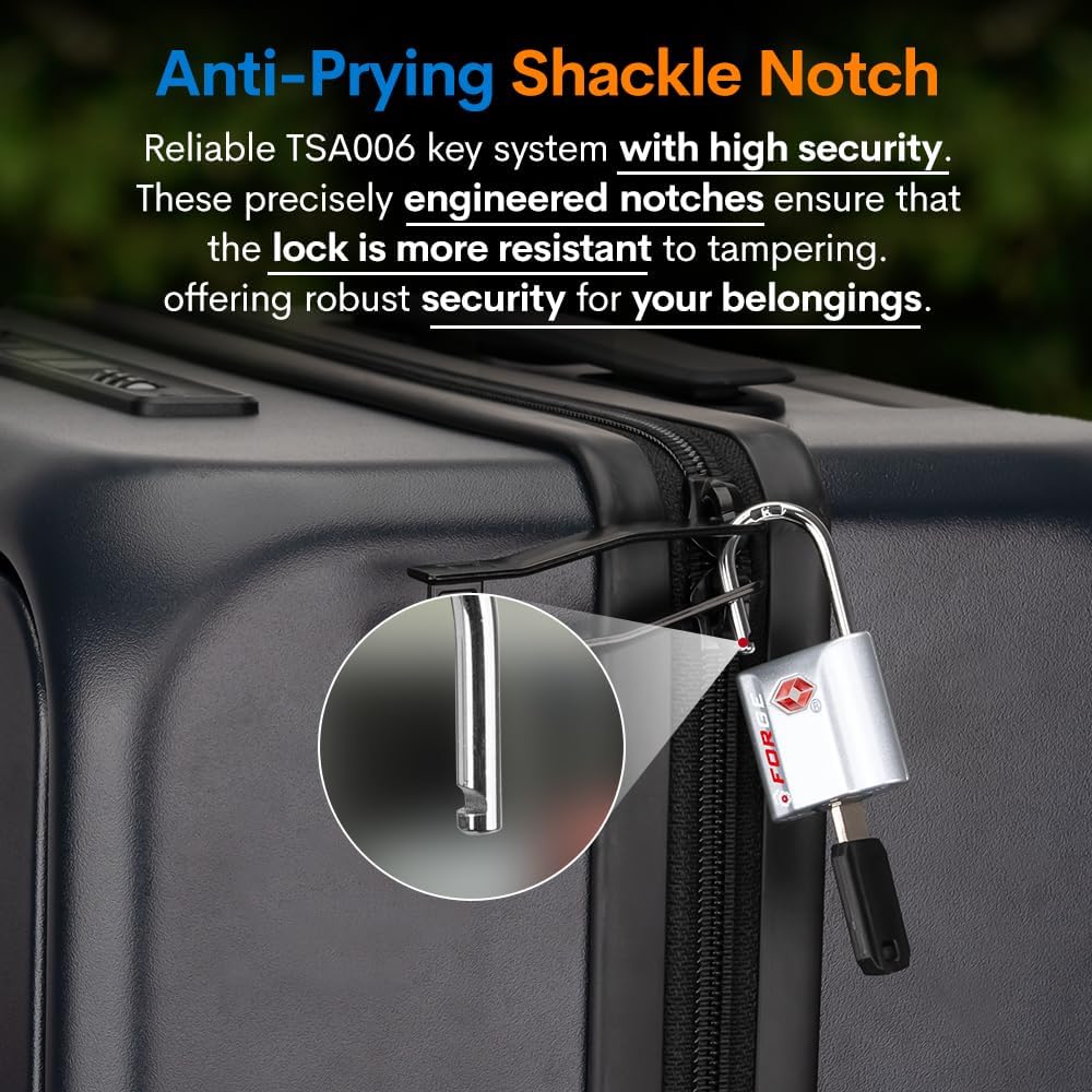 TSA Approved Luggage Locks, Ultra-Secure Dimple Key Travel Locks with Zinc Alloy Body
