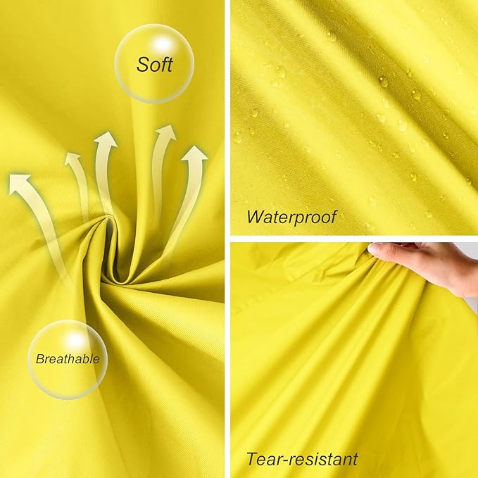 LAMA Womens Long Raincoats Rain Jacket Waterproof Packable Hooded Windbreaker Lightweight Adjustable Waist for Outdoor
