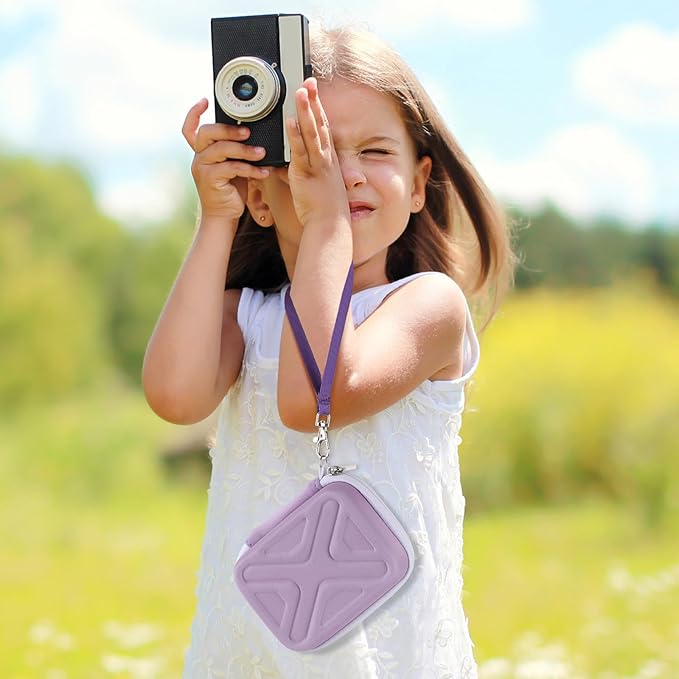 Digital Camera Case for AbergBest 21 Mega Pixels 2.7" LCD Rechargeable HD/Kodak Pixpro/Canon PowerShot ELPH 180/190/Sony DSCW800/DSCW830 Cameras, Travel Carrying Protective Case for Camera- Purple