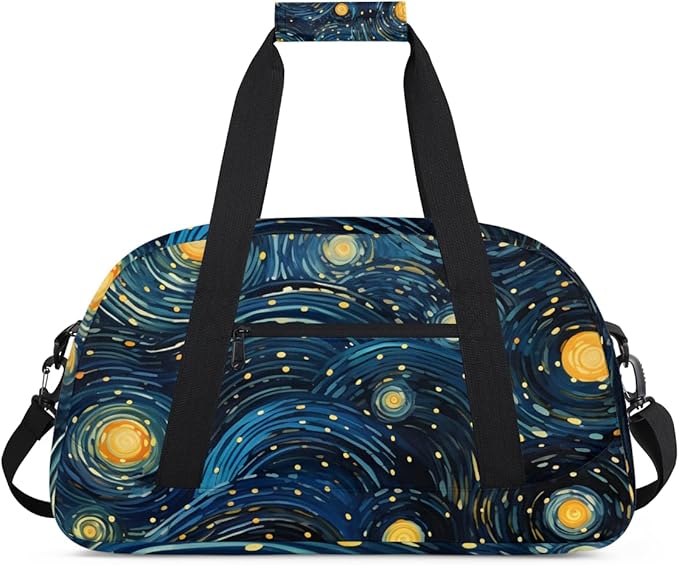 Starlit Sky Gym Travel Duffle Bag for Women & Men with Front Zipper Pocket for Sports, Overnight, Weekender, Carry On,Workout & Dance Bag,Art Star,18.9 * 8.7 * 10.6 in