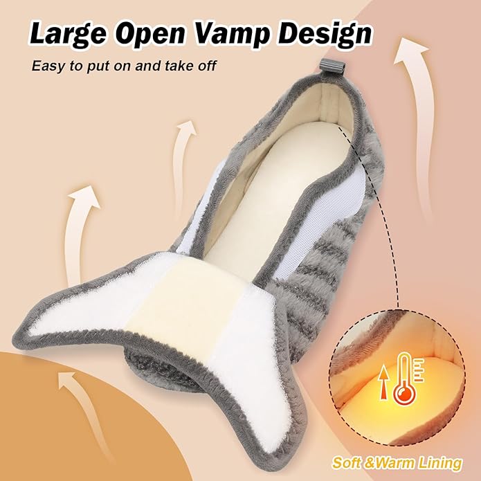 BARERUN Slippers for Women Men Wide House Diabetic Shoes for Women Men Warm Arthritis Edema Swollen Neuropathy Socks Slip on Adjustable Fuzzy Comfy Soft Womens Mens Bedroom Sliipers
