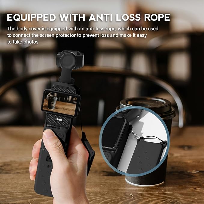 Pocket 3 Case, Cute Silicone Protective Case Compatible with DJI Osmo Pocket 3 Creator Combo, Lightweight Screen Protector Grip Cover Accessories for Xtra Muse - Cat Paw Black