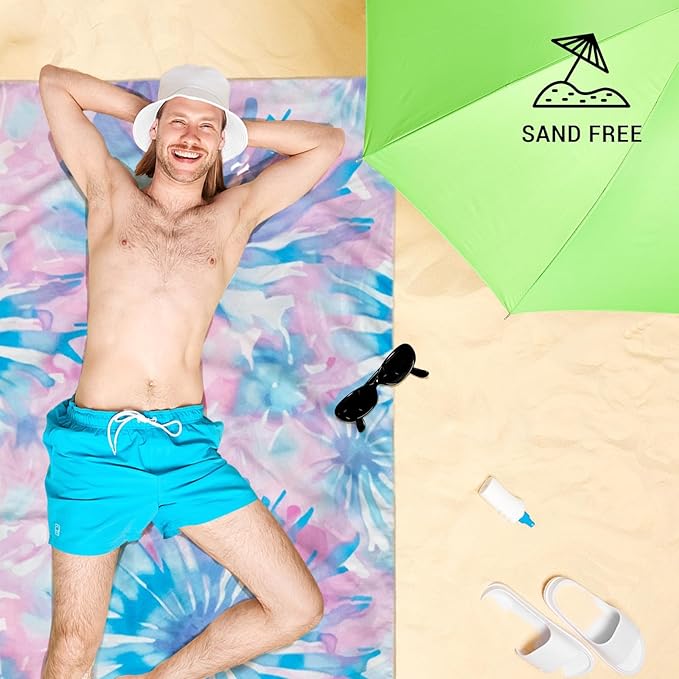 Gogreen Quick Dry Sand Free Beach Towel for Travel Pool Lightweight 71x32 in Absorbent Microfiber Oversized Towels Yoga Bath Camping Sport - Stylish Unique Gift - Red Flower