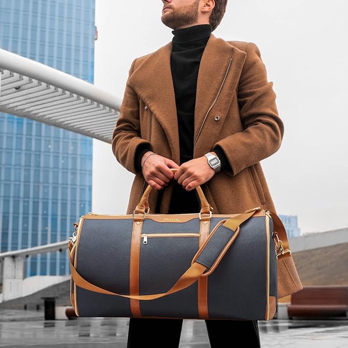 Convertible Garment Bag with Shoulder Strap, Carry on Garment Duffel Bag for Men Women,Waterproof & Wrinkle-Free Suit Carrier for Business Trips & Weekend Getaways, Foldable & Lightweight