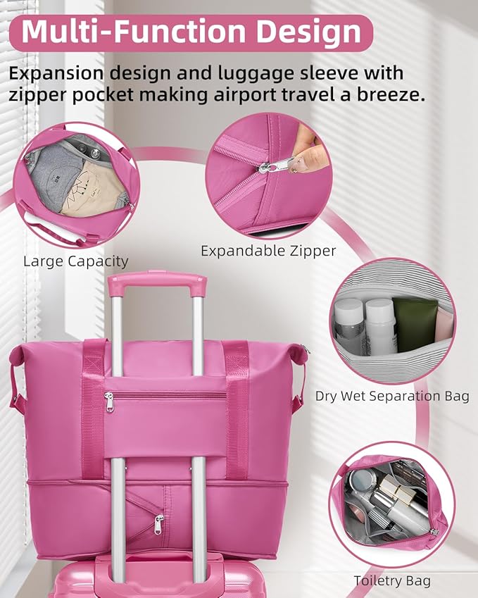 LARVENDER Carry on Luggage 22x14x9 Airline Approved, 20 Inch Hardside Suitcase with Wheels TSA Lock, PC+ABS Lightweight Carry on Suitcases for Women and Men, Berry (20/DB/TB)