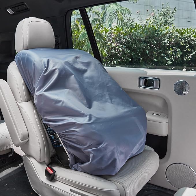 Car Seat Cover for Air Travel, Car Seat Travel Bag for Gate Check, Sun Shade, Waterproof, Dustproof & Abrasionproof, Covers and Blocks Out Heat & Sun| Baby Travel Accessories (Gray)
