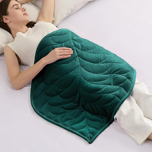 Kaisa Weighted Lap Blanket 3 lbs 23" x 29", Cozy Luxury Crystal Velvet Small Weighted Blanket for Adults, Portable Travel Weighted Blanket for Relaxation, All-Season Blanket, Machine Washable, Green