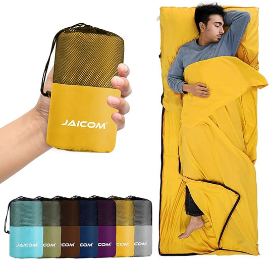 Sleeping Bag Liner, Travel Sheets & Adult Sleep Sack, Ultralight and Portable Summer Sleeping Bag - Ideal for Backpacking, Hotels and Hostels, Business Trips, Camping