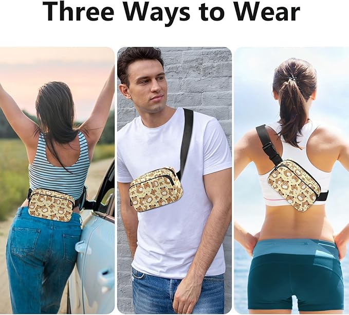 Kawaii Bear Fanny Pack for Women Men Water Resistant Fashion Waist Packs with Adjustable Strap Belt Bag for Travel Workout Jogging Hiking 21219422