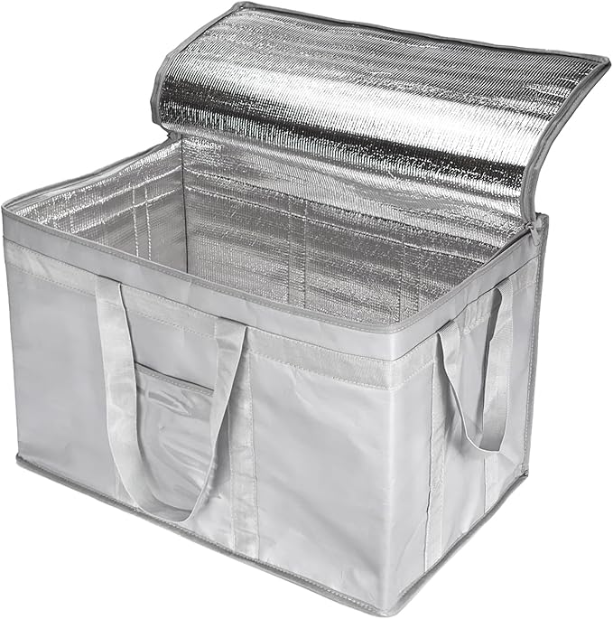 Yalin XXXL Large Insulated Cooler Bag, Styrofoam Cooler of Keep Food Hot or Cold, Reusable Double Zipper Food Delivery Bag for Grocery Shopping, 23" W x 15" H x 14" D
