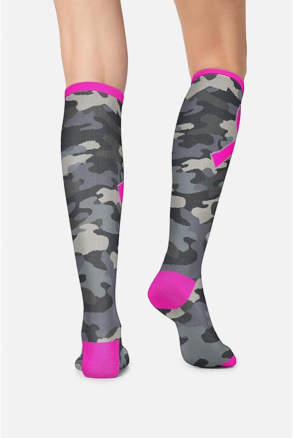 Cherokee Women's 10-15mmHg Compression Socks – Fun Print Knee Highs with Light Support, Soft Feel - PRINTSUPPORT