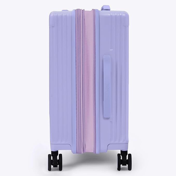 Nobl Travel Carry On Expandable Luggage, Noble Aluminum Frame PC Hard Shell Suitcase, 22.5”x14.2”x9.8” Airline Approved, 360° Spinner Wheels, TSA Locks, USB Charging, Cup & Phone Holder - Lavender