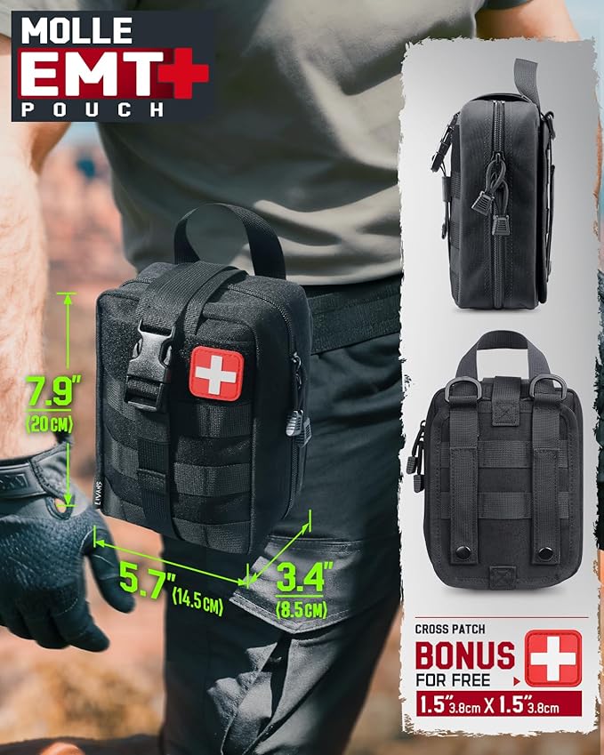 LIVANS 1000D First Aid Bag Empty Medical Ifak Pouch Molle EMT Pouches Rip-Away Tactical Military Trauma Emergency Medic Bag