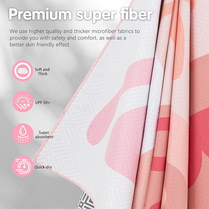 PY SUPER MODE 2 Pack Beach Towel - 75 x 35 inches Quick Dry Microfiber Beach Towels Oversized, Lightweight Soft and Absorbent Suitable for Swimming Pool Camping for Kids & Adults