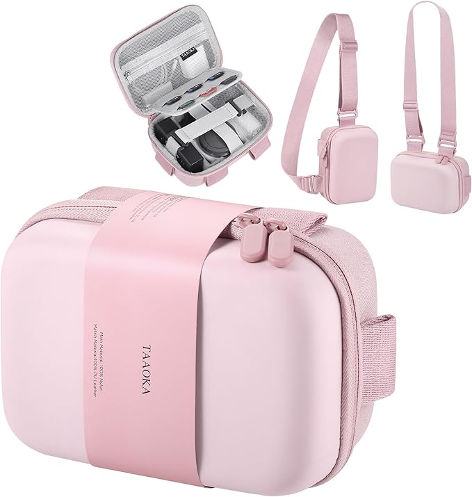 Digital Camera Case, Waterproof & Protective Small Camera Bag with 2 Carrying Ways, Lightweight camera sling bag for PowerShot ELPH 180/190 / Sony DSCW800/DSCW830 - Pink