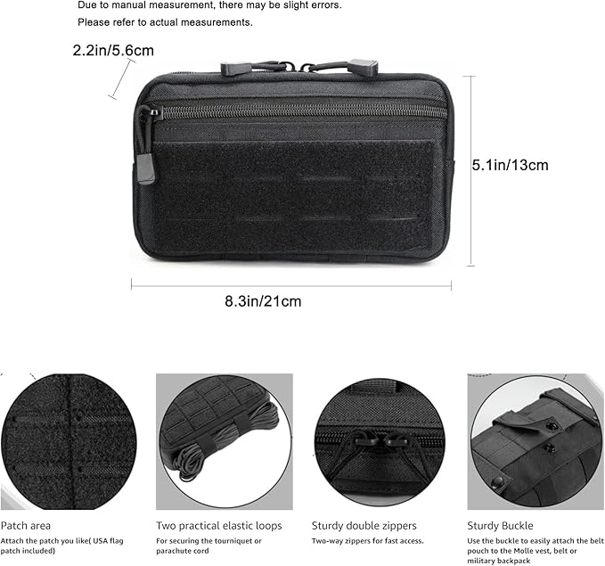 Tactical MOLLE EDC Tool Pouch – First Aid Kit Bag & Phone Holder, Compact EMT Utility Waist Pack for Outdoor Sports, Hunting, Survival, and Emergency Gear Accessories