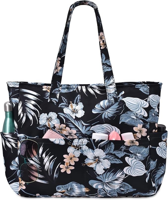 oscaurt Beach Bags for Women Large Waterproof Sandproof Beach Tote Swim Pool Bag with Zipper for Travel Vacation Essentials