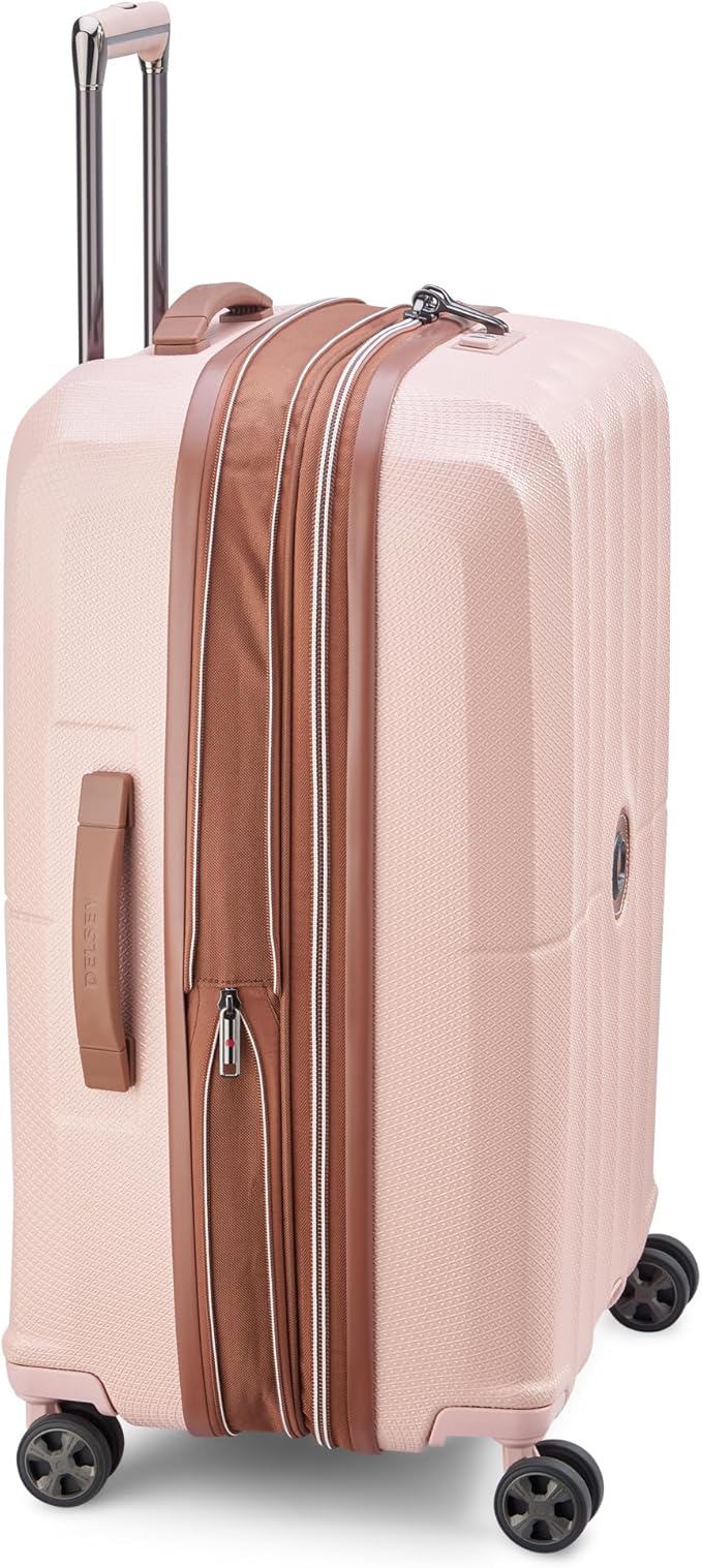 DELSEY PARIS Carrousel Hardside Expandable Luggage with Spinner Wheels, Pink, Carry-on 21 Inch