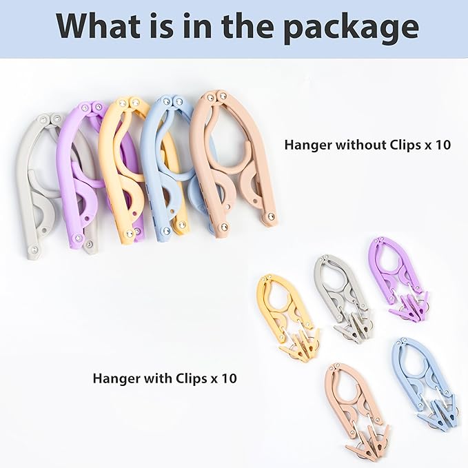 Travel Hangers, Cruise Ship Essentials Travel Essentials, Portable Cruises Must Haves 2025, Folding Hangers for Suitcase, RV Camping Airplane Europe Vacation Essential (20, Mixed)