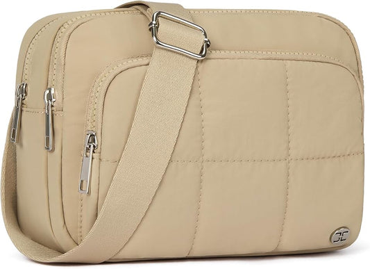 Telena 3-Zip Crossbody Bags for Women Anti Theft Cross Body Bag for Woman Travel Everyday Use
