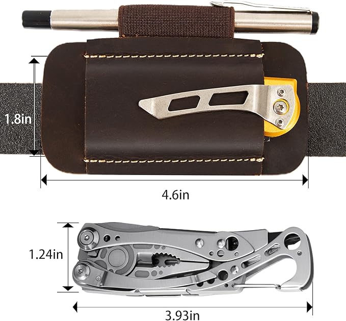 Leather Knife Sheath for Belt,Knife Sheath,Horizontal Carry Pocket Knife Holder,EDC Belt Organizer,Compact Draw Knife Holster,EDC Pocket Organizer,Sheath for Folding Knife