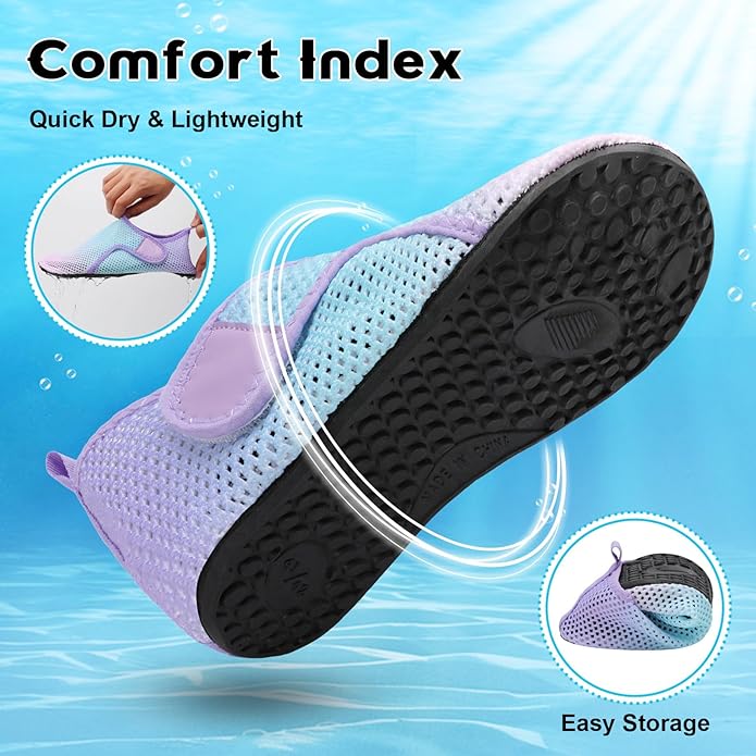 Scurtain Barefoot Water Shoes for Women Men Beach Swim Aqua Socks Summer Quick-Dry Sandals Slippers
