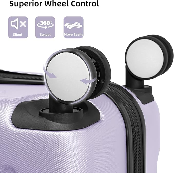 Luggage Sets 6 Piece, Expandable Luggage Set Clearance for Women, Suitcases with Wheels, Hardside Hard Shell Travel Luggage with TSA Lock (Lavender Purple, 6pcs)