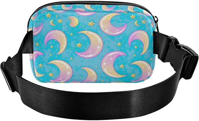 Gradient Moons Star Fanny Pack for Women Men Water Resistant Fashion Waist Packs with Adjustable Strap Belt Bag for Travel Workout Jogging Hiking 21219046