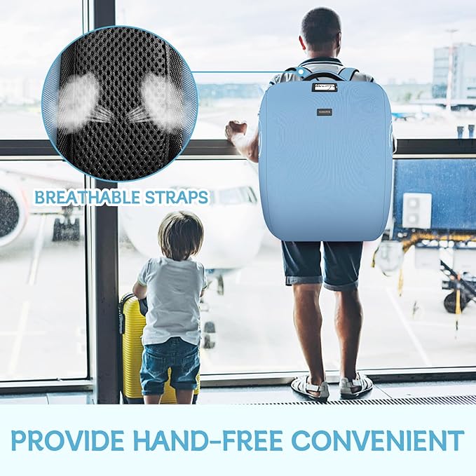 YOREPEK Padded Stroller Travel Bag for Airplane, Fits for Doona Car Seat Stroller with isofix Base, Carseat Travel Bag Backpack with Lockable Zipper, Foldable Car Seat Cover for Baby Travel,Ocean Blue