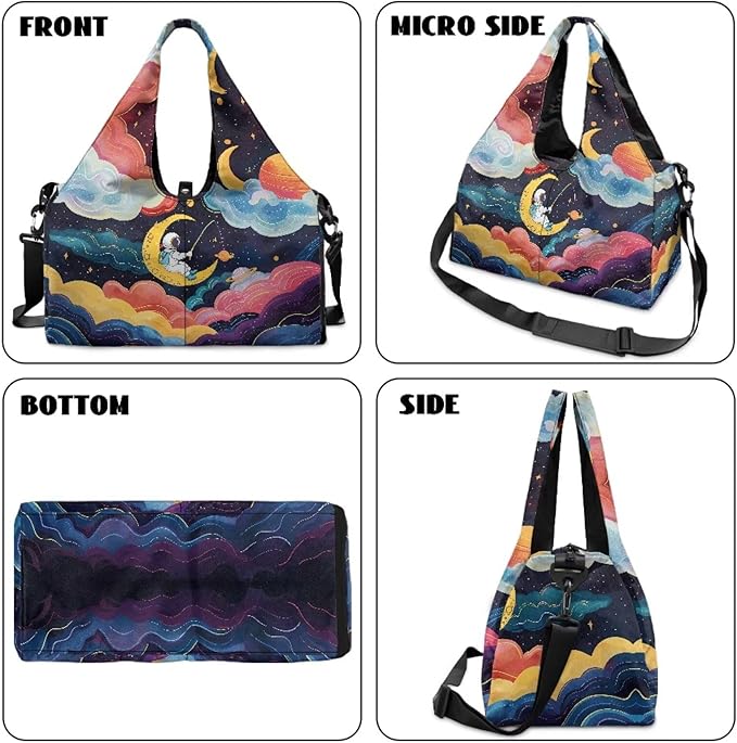 Workout Bag for Men Waterproof Gym Duffle Bag with Wet Pocket, Shoes Compartment Small Duffle Bag Lightweight Breathable Overnight Bag