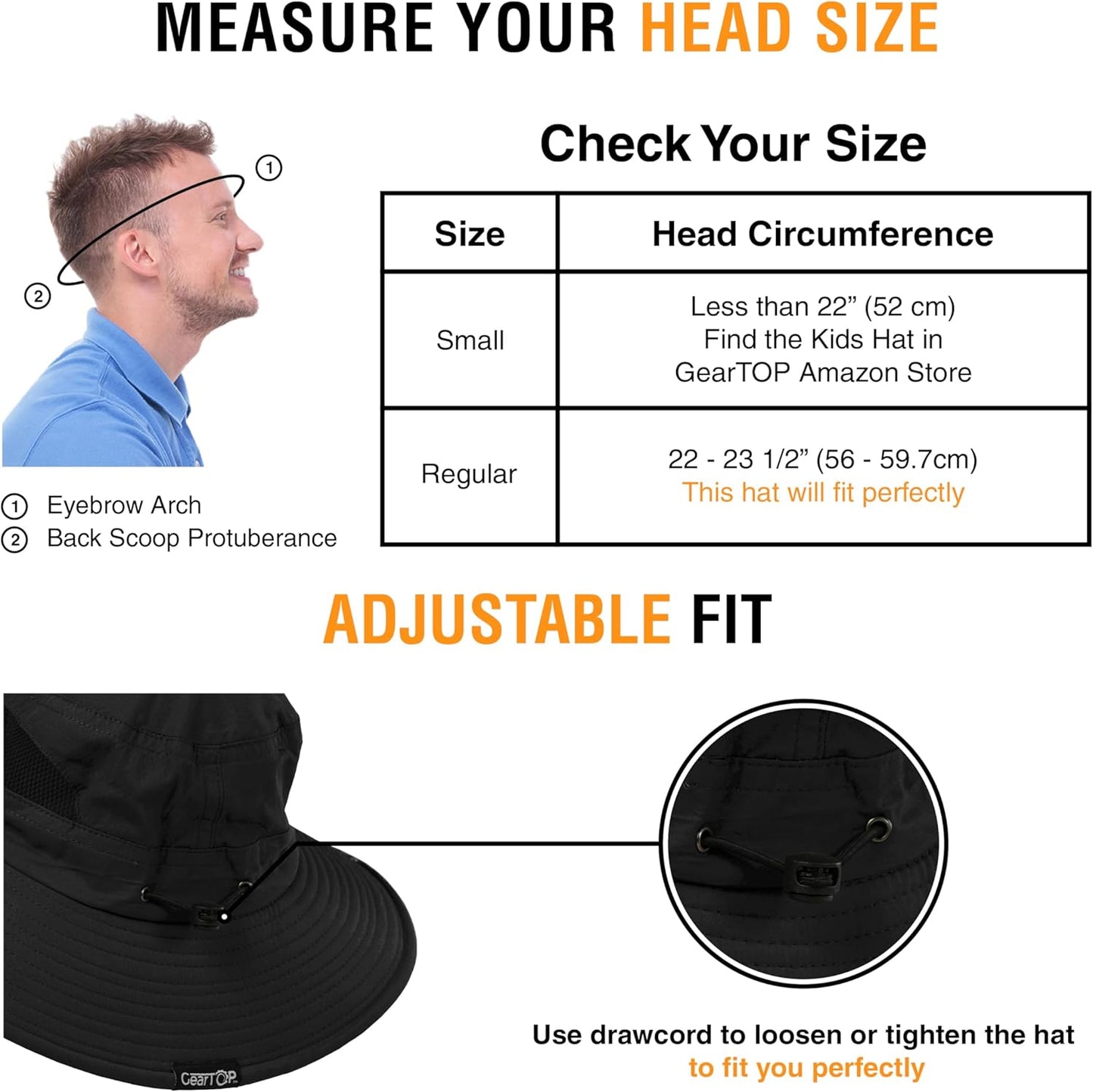 GearTOP Safari Sun Hat for Men and Sun Hats for Women UV Protection UPF 50+ Hiking, Gardening, Fishing