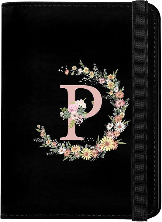 Cute Passport Holder and Holder Combo Passport Cover with RFID Blocking Women Men Compatible Wallet Credit Card Protector (Black-P)